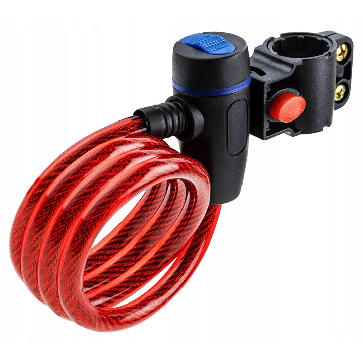 Blocare antifurt bicicleta DomoDomo, 1m, 2 chei, cu suport montare