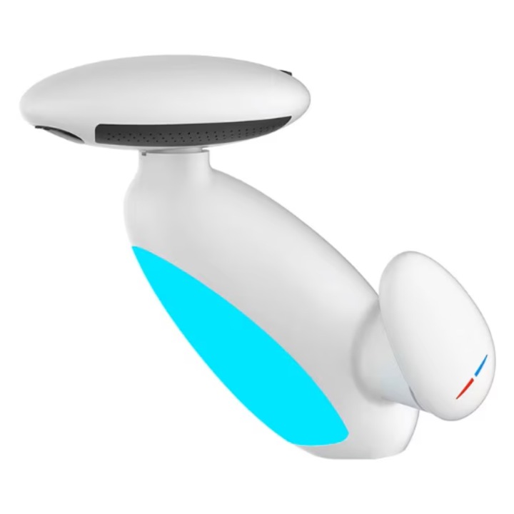VICTINY® prémium fürdőszobai csaptelep, 4 vízsugár típus, kihúzható fej, LED világítás, intelligens vízellátás, kerámia patron, nyommentes, korrózióálló, tartozékok/csatlakozók mellékelve, fehér