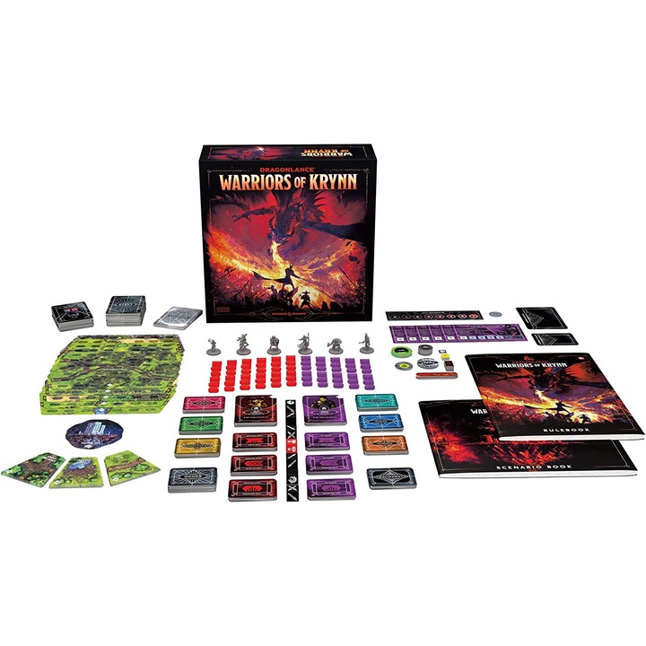Joc de societate, Dungeons and Dragons, Warriors of Krynn, cooperativ, 3-5 jucători, 6 scenarii, multicolor