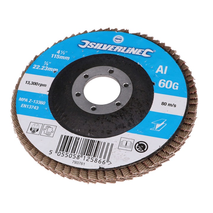 Korundlapátos tárcsa 115mm 60-as szemcseméretű 43368