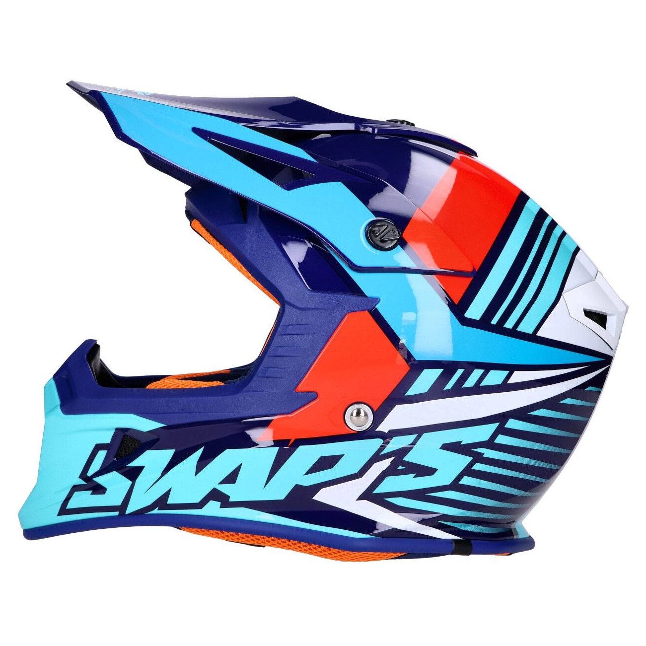 Casca moto offroad SIFAM SWAP'S, alb-rosu-albastru mat, M - eMAG.ro