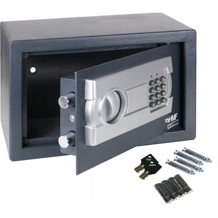 Мебелен сейф HMF с електронна ключалка, 4 мм, антрацит, 310x200x200 мм, 7 кг