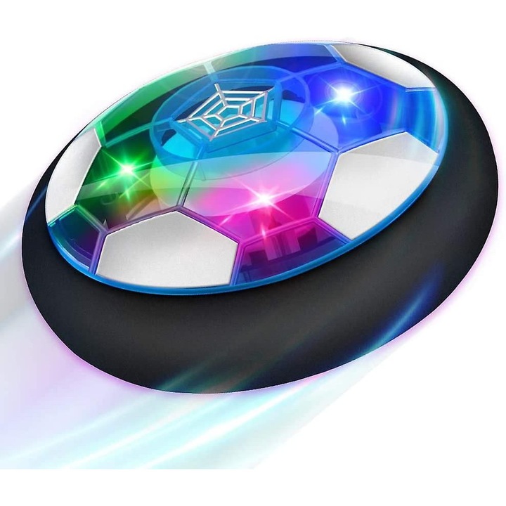 Minge de fotbal cu aer, reincarcabila, cu LED colorat, pentru copii, 3 ani+, dimensiune modesta