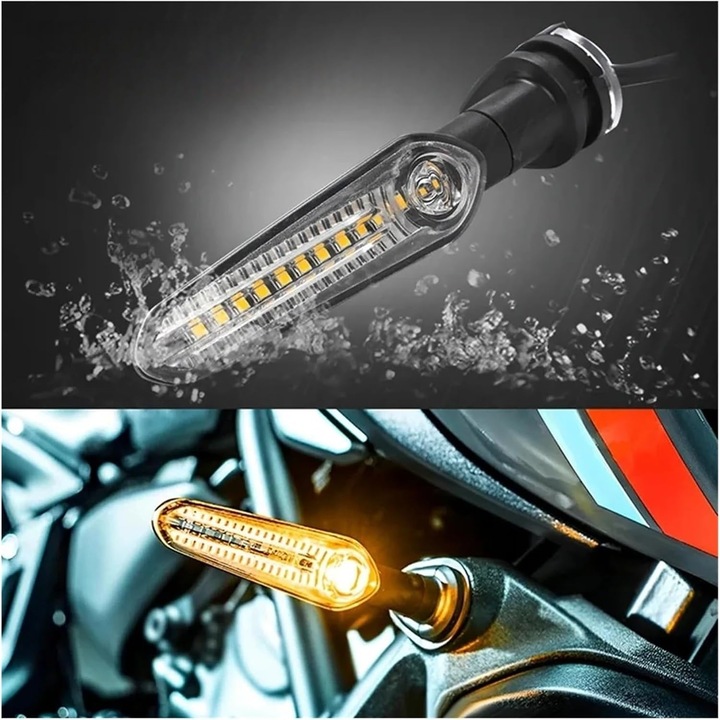 Lampi semnalizatoare motocicleta Pili-Paradise, set 4 buc, compact, lumina de zi, pentru MT07, MT03, MT09