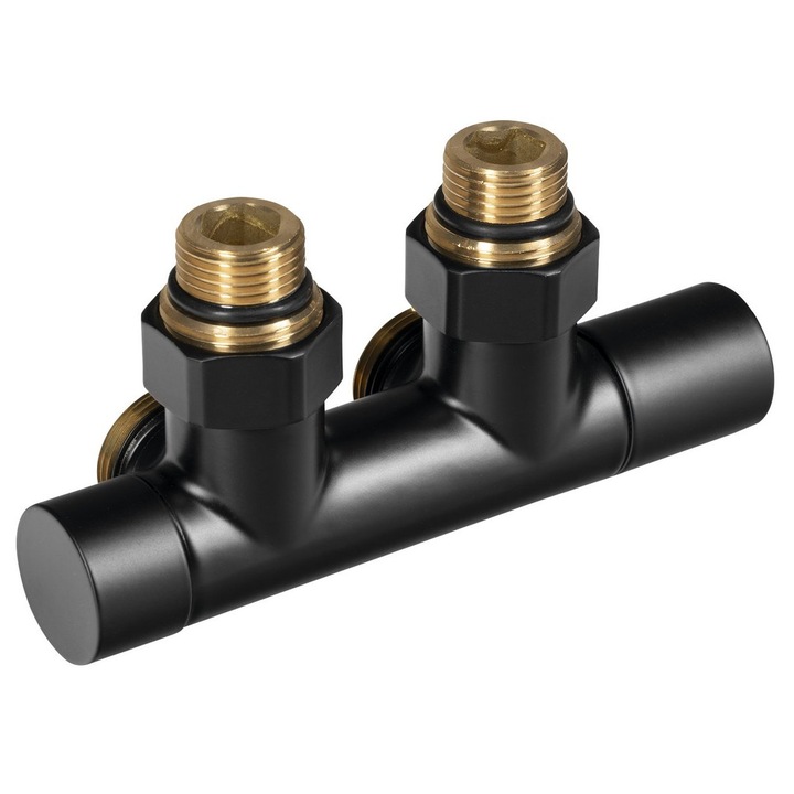 Set accesorii incalzire Aqualine, prindere centrala, 50 mm, negru mat, 1 kg