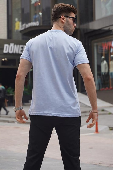 Мъжки тениски, Памук, Madmext, 395162, Светло синьо, M