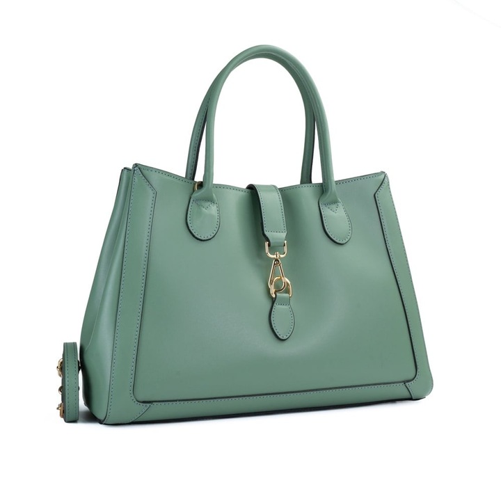 Poseta Piele Eugina - Menta, Geanta Office din Piele Naturala, Geanta, Genti