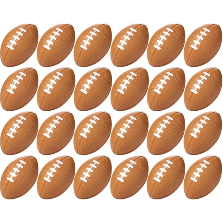 Set de fotbal mini cu 24 de piese Spuma EVA cu elasticitate redusa, pentru reducerea stresului Diametru 4 cm Culoare maro 3,4 × 3,4 × 5,3 cm