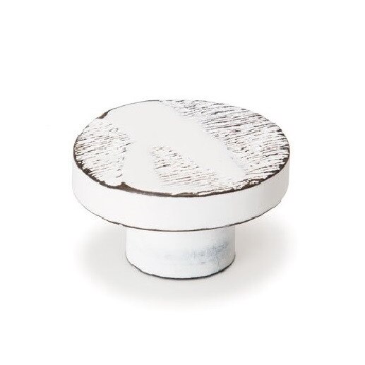 Buton pentru mobilier Leaf alb mat