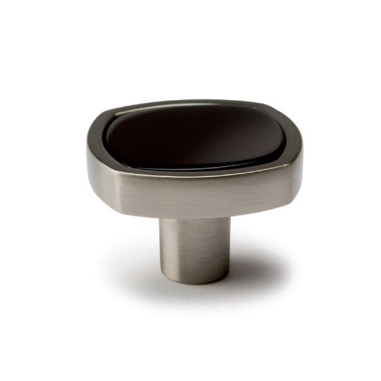 Buton pentru mobilier Quattro 28 mm nichel periat+ negru