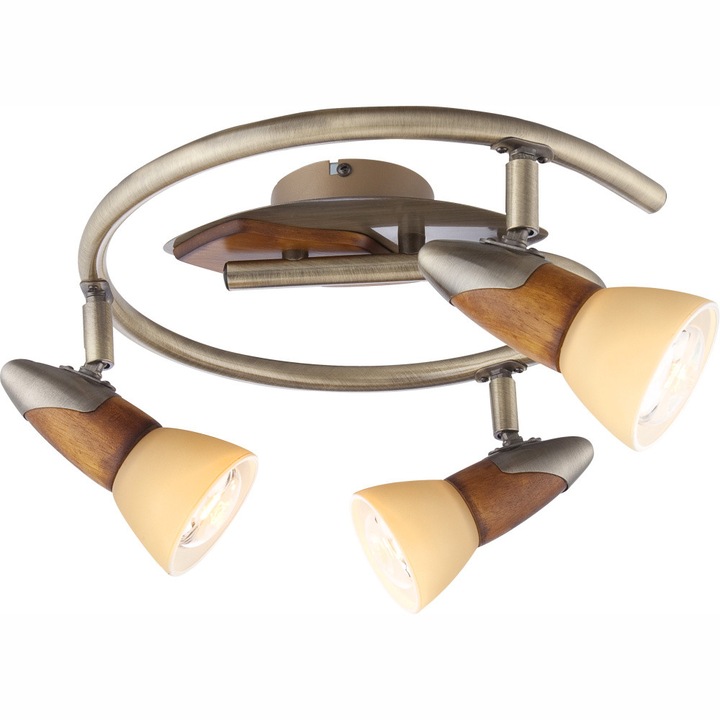 Спот LORD 5443-3, Globo, 3 x E14, R50, 40W, Античен месинг