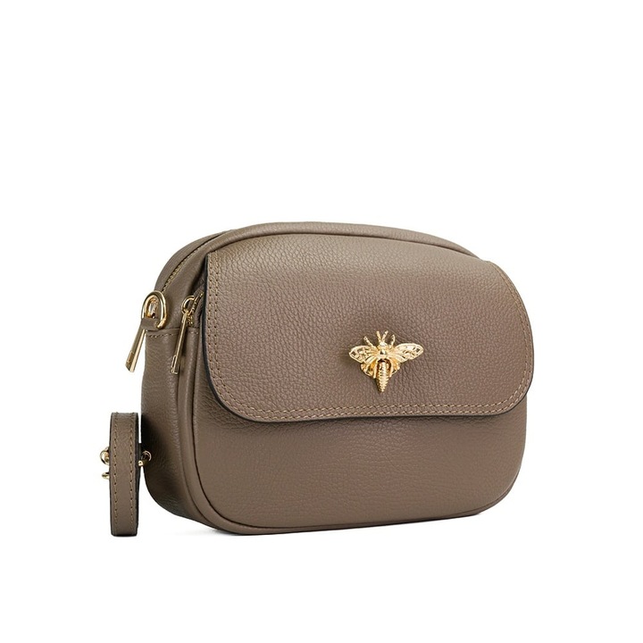 Poseta Piele Sean - Taupe, Geanta Casual din Piele Naturala, Geanta, Genti