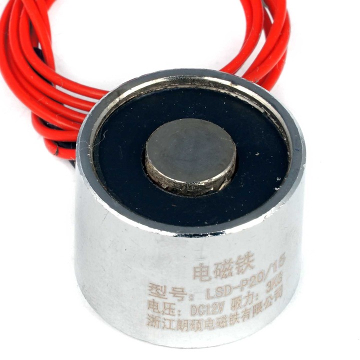 Electromagnet rotund Elektroweb P20/15, 3kg, 12V, 20x15mm