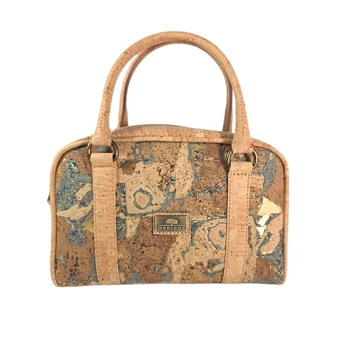 Geantă mică de mână IBU Cork, bej, material pluta, ecologică, vegană