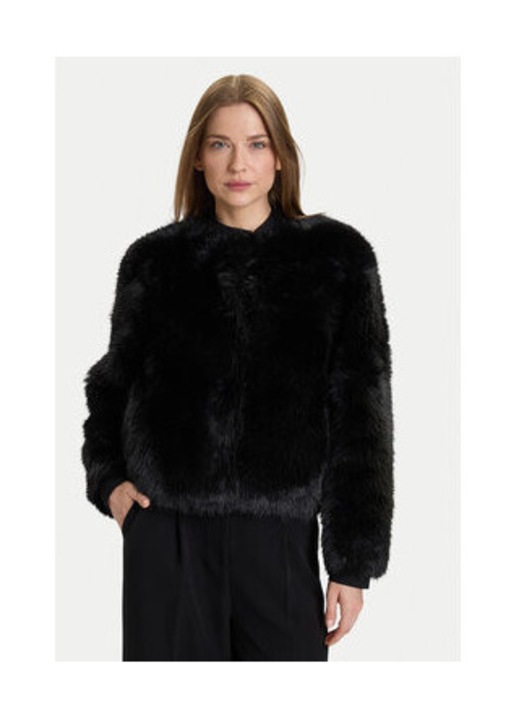 Jacheta dama, Rinascimento, blana artificiala, neagra, poliester