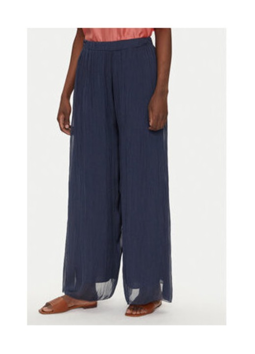 Pantaloni palazzo Dama, Bomboogie, Bleumarin, 70% viscoza, 30% matase, S