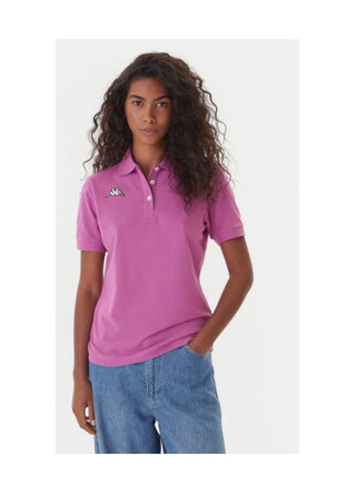 Tricou polo dama, Kappa, Bumbac, Mov, XS INTL