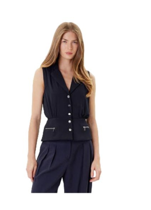 Tricou dama, Morgan, poliester, bleumarin