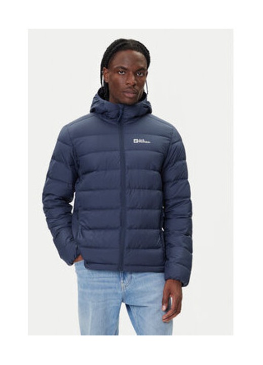 Geaca puf Barbati, Jack Wolfskin, Bleumarin, 100% poliester reciclat