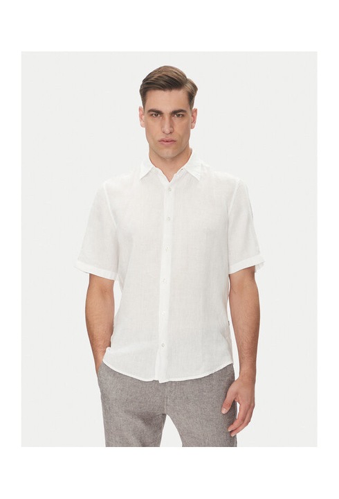 Camasa cu maneca scurta pentru barbati, BOSS, bumbac, alb, Alb