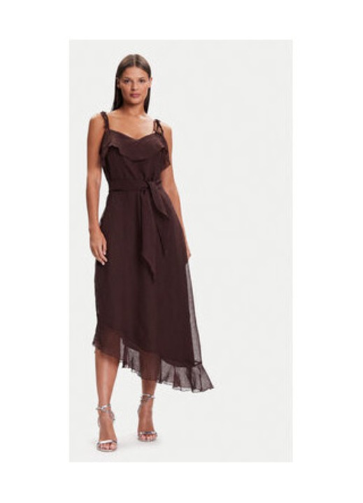 Rochie de cocktail Dama, Vero Moda, maro, 100% poliester reciclat