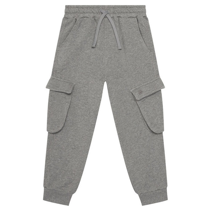 Pantaloni de trening Baiat, United Colors Of Benetton, Gri, 100% bumbac