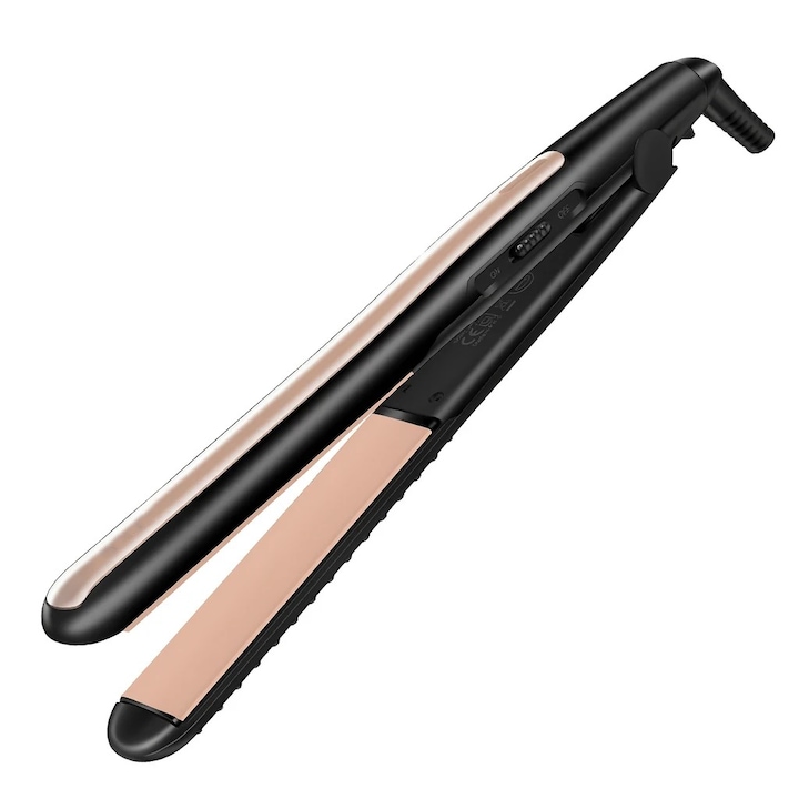 Placa de indreptat parul, 45W, 220°C, 4 trepte, negru/bej