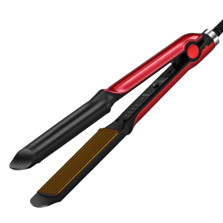 Placa de creponat parul, 45W, 220°C, 4 trepte, rosu