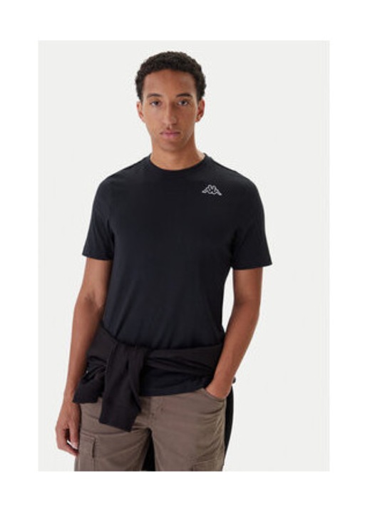 Set de 5 tricouri barbati, Kappa, negru, 100% bumbac