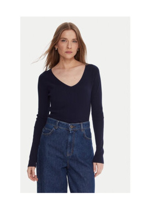 Pulover dama, Kontatto, bleumarin, 63% viscoza, 37% poliamida, One Size