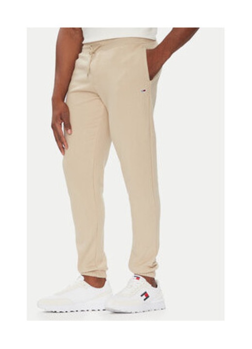 Pantaloni de trening Barbati, Tommy Jeans, bumbac, bej, Bej, L