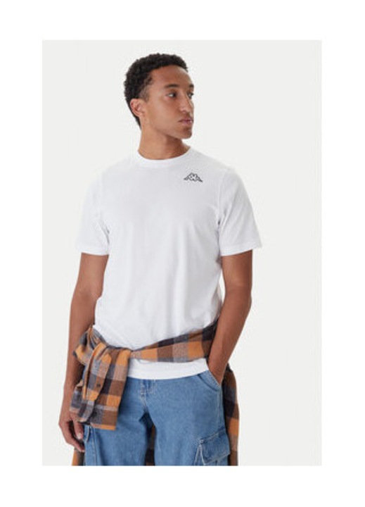 Set de 3 tricouri barbati, Kappa, alb, 100% bumbac