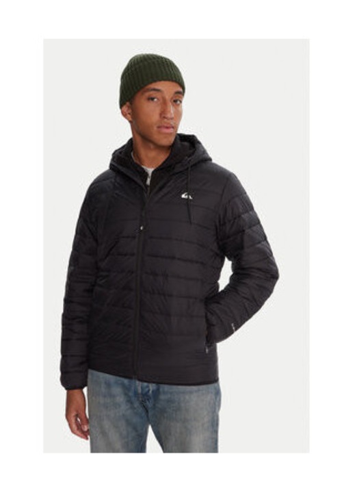 Geaca de tranzitie barbati, Quiksilver, 100% nailon reciclat, Negru