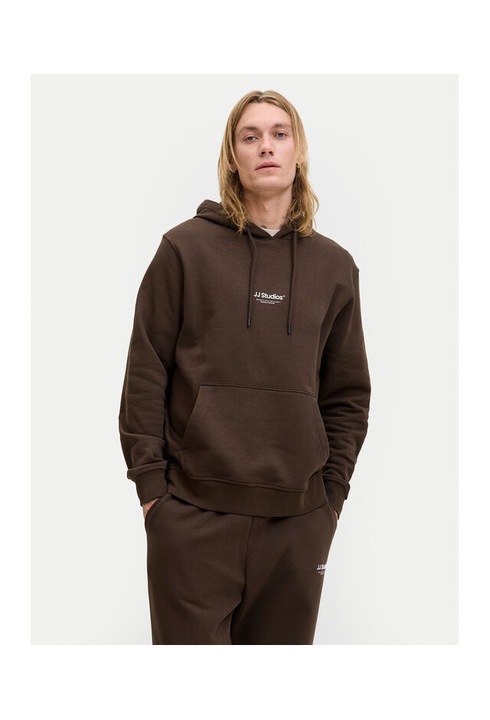 Hanorac barbati, Jack Jones, bumbac organic/poliester, maro, L INTL