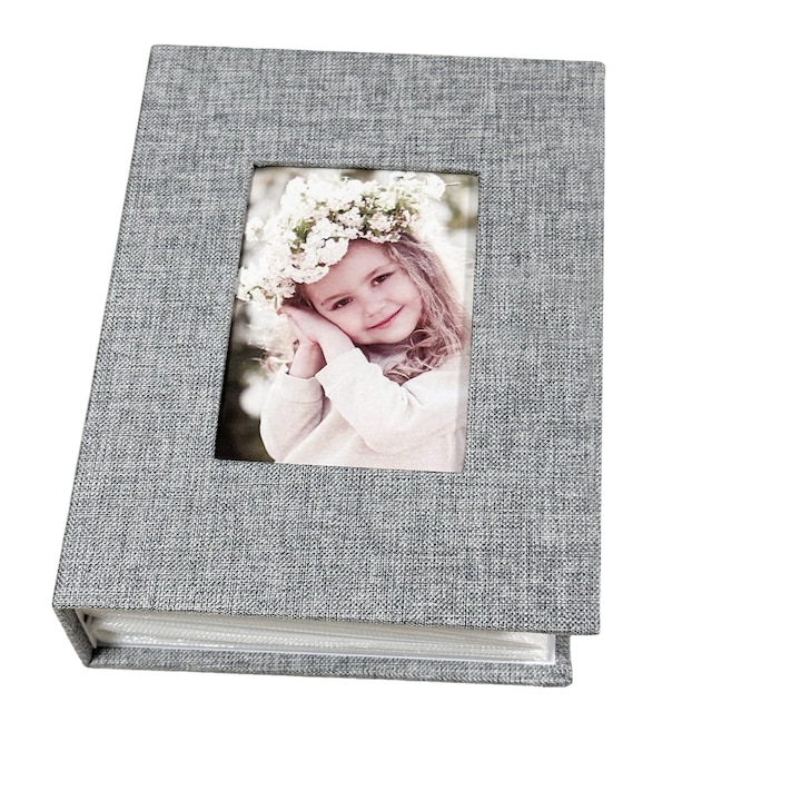 Album foto clasic, Oricean, 100 buzunare, gri, 10x15 cm