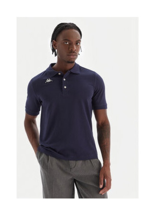 Tricou barbati, Kappa, bleumarin, 100% bumbac, XS INTL