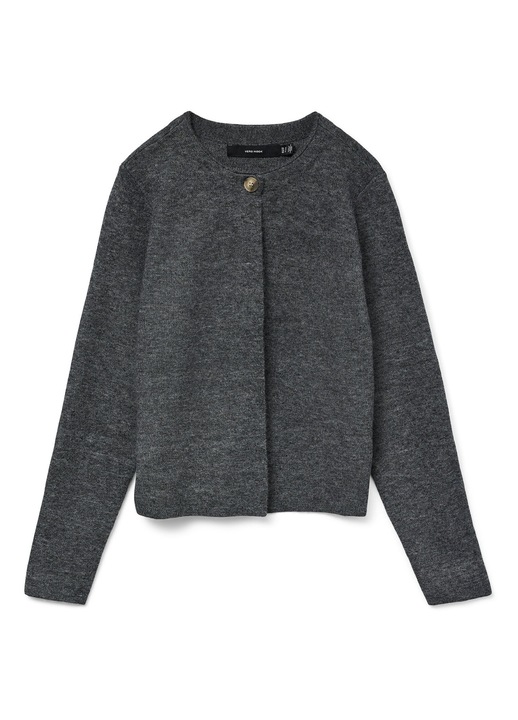 Cardigan de dama, Vero Moda, Gri, 47% poliester reciclat, 28% poliester, 25% nailon, Gri