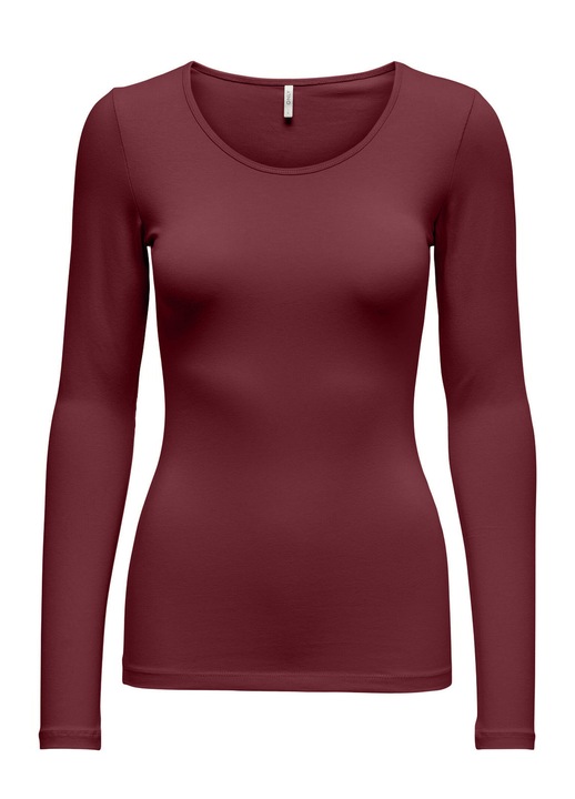 Bluza dama, Only, bumbac organic/elastan, Visiniu