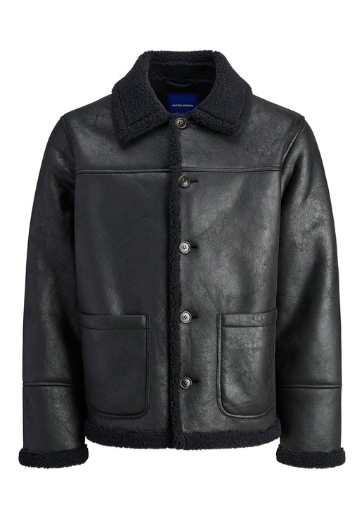 Geaca piele, Jack Jones, piele, Negru