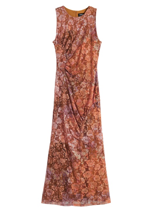 Rochie cocktail Dama, Desigual, portocalie, Portocaliu