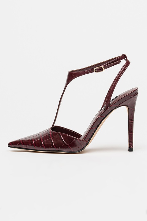 NINE WEST, Pantofi din piele ecologica cu toc stiletto, Visiniu, 5.5