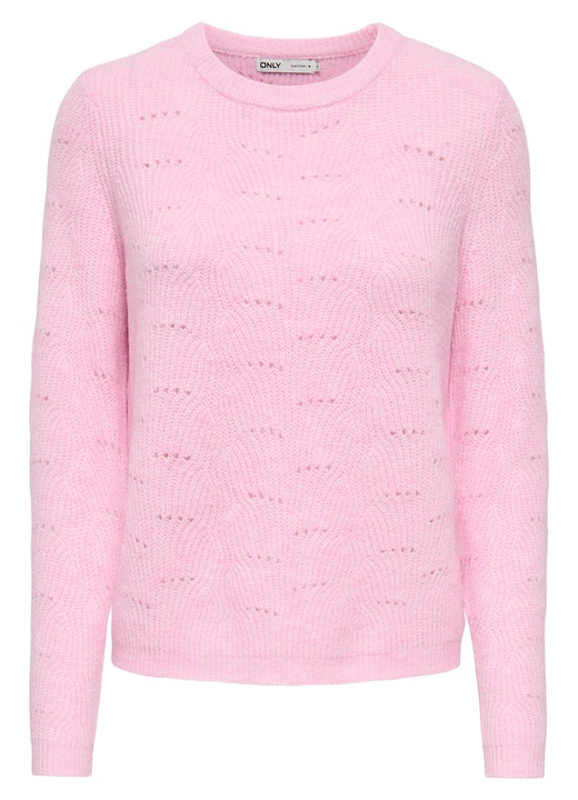 Pulover Dama, Only, Roz, 82% poliester, 15% acril, 3% elastan, M