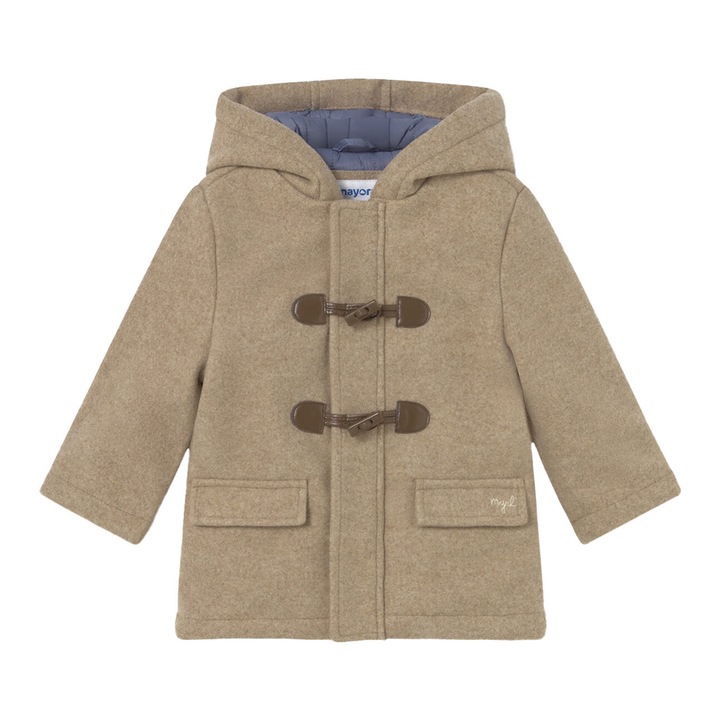 Palton de iarna, Mayoral, poliester/viscoza/acril, bej