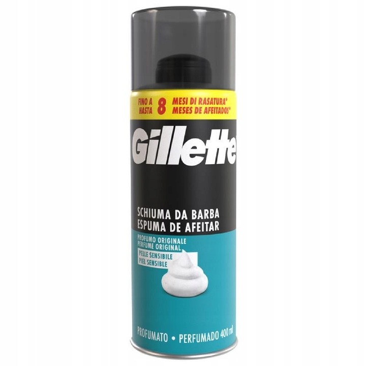 Spuma de ras, Gillette, 400 ml, pentru ten sensibil