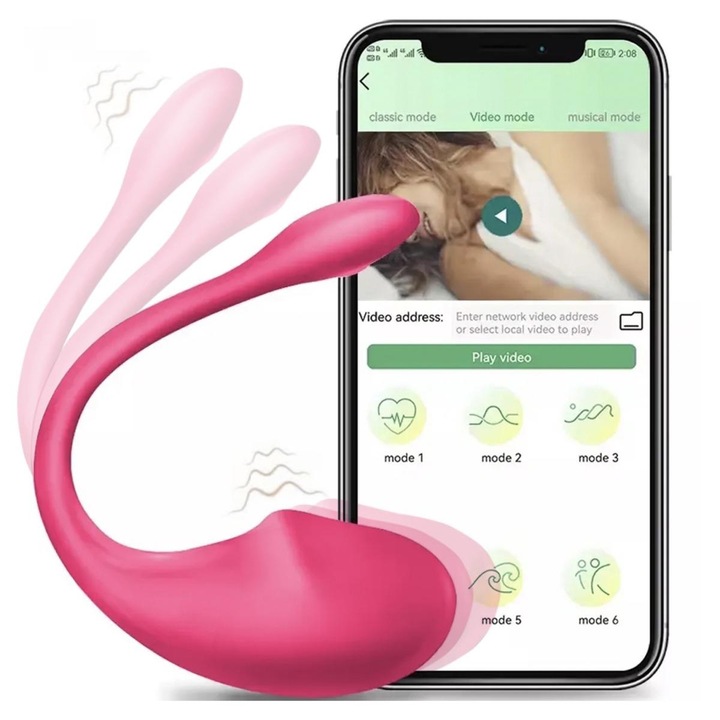 Двоен вибратор Tagnaff, розов, нетоксичен силикон, 9 степени на интензивност, водоустойчив, 102 мм