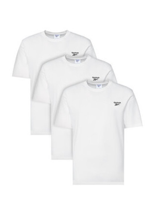 Set de 3 tricouri barbati, Reebok, Alb, 100% bumbac
