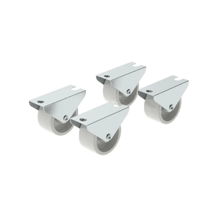 Set 4 Roti Fixe Cu Flansa 25mm 15kg Alb Pentru Mobilier Si Carucioare Shopiens®