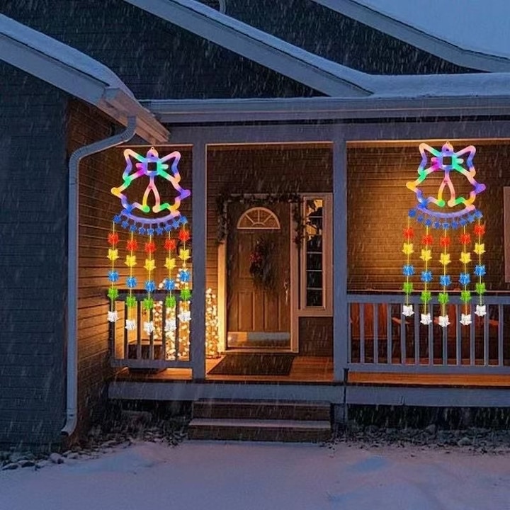 Светеща гирлянда, тип камбанки, дължина 160 см, с 60 LED, захранване от контакт, многоцветна