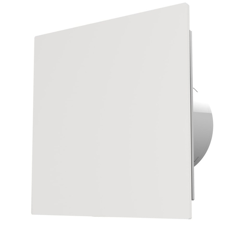 Ventilator de baie VentEurope EON125BDTB, 125 mm, 220 m/h, 20W, IP45, alb, cu motor Turbo și supapă antiretur silențioasă