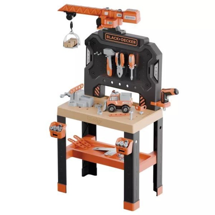 Masă de lucru Black and Decker cu macara, Smoby